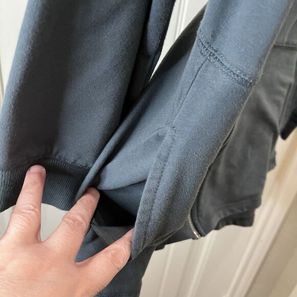 D &Co Denim & Company Jacket Womens M Gray Stretch Knit Zip Long Sleeve - Picture 4 of 11